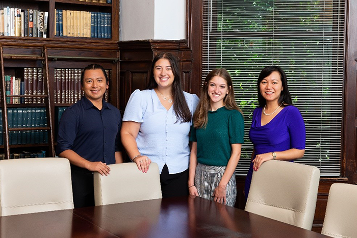 Image of 2022 Legislative Assistants Israel Harris, Rachel Klein, Lillie Heyman, and Shayna Han