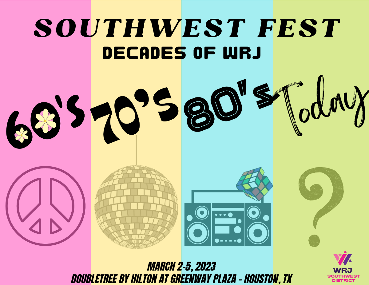 SW 2023 Convention logo "Decades of WRJ"