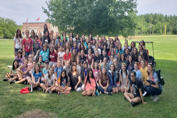 Female campers at 6-Points URJ Sci-Tech Academy