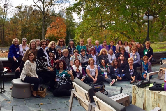 Outdoor group photo of Northeast District women