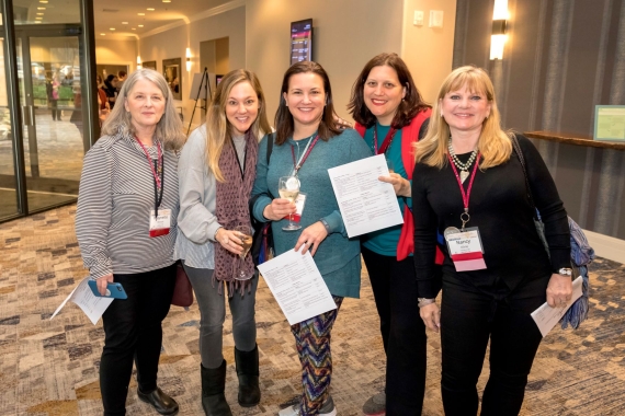 Young women attending conference