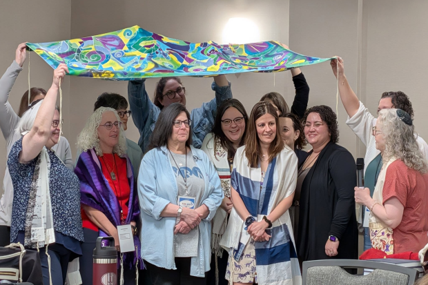 women standing under tallis "chuppah" at WRN Convention