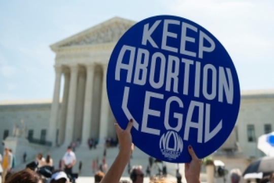 Pro-Choice Sign in front of Supreme Court