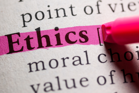 Ethics highlighted in pink