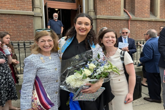 Karen Sim, Rabbi Rachael Houser, and Rabbi Liz P.G. Hirsch at HUC Ordination